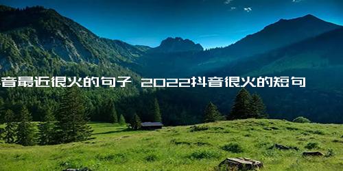 抖音最近很火的句子 2022抖音很火的短句